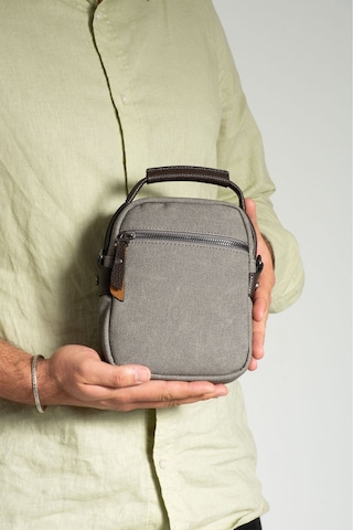 Kanvas 7 Bölmeli El Ve Omuz Erkek Çantası 413 Toprak