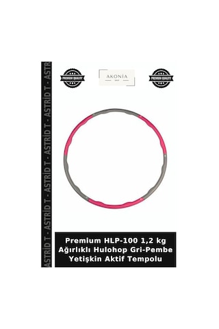Premium Hlp-100 1,2 Kg Ağırlıklı Hulohop Gri-pembe Yetişkin Aktif Tempolu