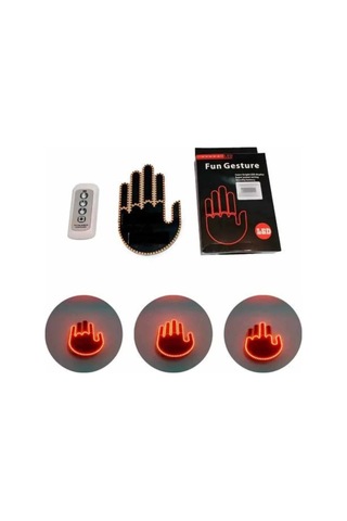 Pilli Led Işık Araç Camı İçin Uzaktan Kumandalı El Simgesi Çok Renkli