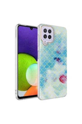 Samsung Uyumlu Galaxy M22 Kılıf Zore Bella Kapak Mavi
