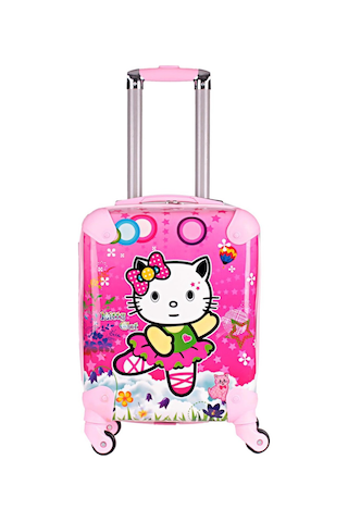 Nishev.com Evini Sev Hello Kity Woman Kız Çocuk Valizi Pembe Pembe