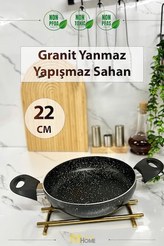 Granit Sahan Yanmaz Yapışmaz El Yakmayan Sap 22 Cm
