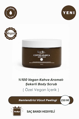 Lucille %100 Vegan Kahve Aromalı Vücut Scrub - 250 Gr