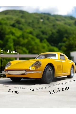 Nostaljik Metal Çek Bırak Araba Sarı Kapılar Açılır 1/36 Ölçek Mod:1 Diğer