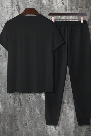 Unisex Boğa Baskılı Eşofman Takımı Siyah