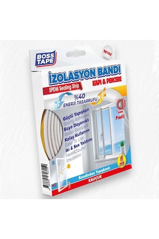 Boss Tape Kapı Pencere İzolasyon Fitili 9mm-6mt Beyaz