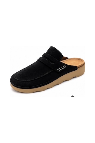 N Napa Shoe Np.351.siyah Süet Deri Terlik