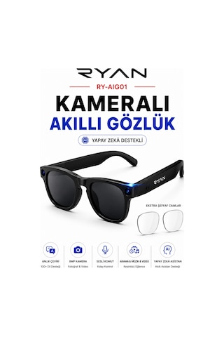 Yapay Zeka Destekli Kameralı Akıllı Güneş Gözlüğü Anlık Çeviri Fotoğraf Video Bluetooth Müzik Sesli Görüşme Ry-aıg01