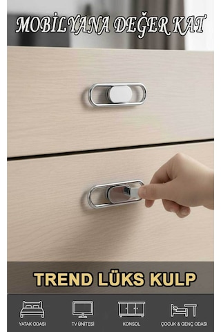 Lüks Trend Kulp Krom 32 Mm Mobiya Yatak Odası Tv Ünitesi Konsol Çocuk Ve Genç Odası Kulpu Altın