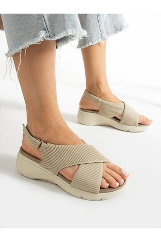 Papuçcity 02790 Orto Pedik Günlük Kadın Triko Sandalet 001