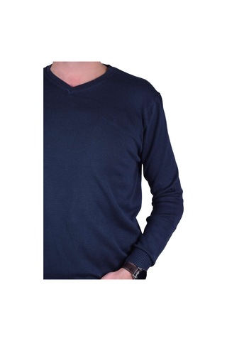 Erkek V Yaka Triko Kazak Lacivert Regular Fit Pamuklu, Ot-Kzk-200 Lacivert