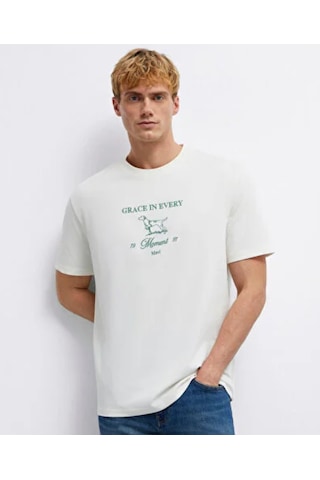 Mavi M0613159-81964 Grace In Every Nakışlı Tişört Erkek T-shirt Yeşil
