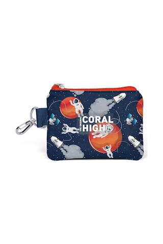 Coral High Kids Lacivert Mavi Astronot Desenli Bozuk Para Çantası 21919 Lacivert - Mavi