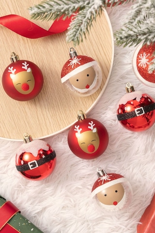 Karaca 10'lu Set Top Santa Ağaç Süsü 6 cm