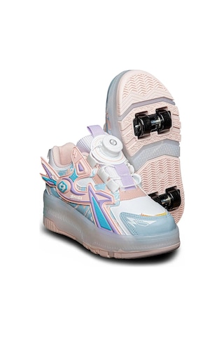 Tuğba Ortopedi 9626 Çocuk Işıklı Tekerlekli Sneaker Pudra