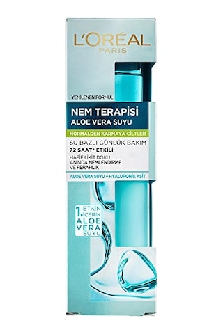 L'oreal Paris Nem Terapisi Aloe Vera Suyu, Nemlendirici Ve Ferahlık Etkili Krem, Normalden Karmaya Ciltler 70 Ml
