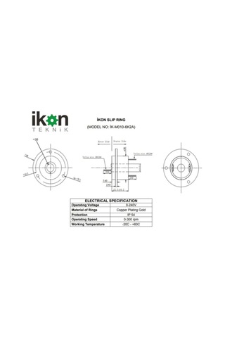 IK-M010-6K2A Mile Geçmeli Slip Ring – Döner Konektör