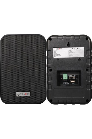 Magicvoice F-lhy4a 4" 10 Cm Hat Trafolu Duvar Tipi Sütun Hoparlör 10w Rms / 150w Peak - Mp3 Usb Uyumlu Çiftli Takım Set - Siyah