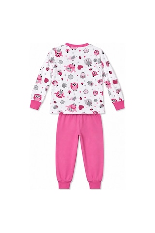 Ertaş Trend Store Kız Çocuk Premium Penye Baykuş Desenli Uzun Kollu Pijama Takımı 2-11 Yaş - Pembe Çok Renkli