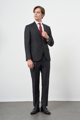 İmza Siyah Düz Gabardin Mono Yaka Tam Astar Çift Yırtmaç 2 Düğme 6 Drop Comfort Fit Classic Takım Elbise 1001245171 Siyah