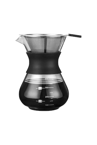 Tenfowee Çift Kat Paslanmaz Çelik Filtreli, Silikon Kılıflı, Kağıtsız Bardak French Press Kahve Makinesi - 14oz Diğer