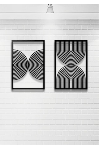 Bohem Stil Modern 2 Li Metal Duvar Dekoru Seti 60 X 75