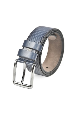Deepsea Erkek Lacivert 4 Cm Eninde Nokta Desenli Suni Deri Kemer 2402610 Lacivert