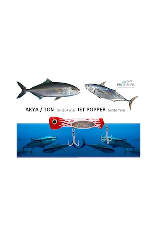 Profisher Jet Popper Akya Ton için Sert Sahte Sahte Yemi 46 G 23