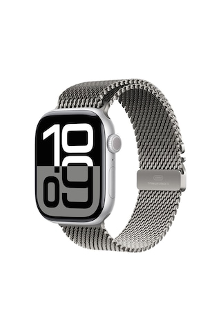 Apple Uyumlu Watch 7 45mm Zore Krd-100 Titanyum Hasır Kordon