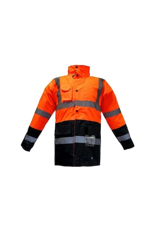 Junıor Jn1014 Waterproof Fosforlu Oxford Parka Turuncu Lacivert L Beden Turuncu