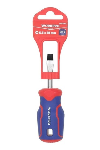 Workpro Wp221024 6.5x38mm Cr-v Manyetik Profesyonel Düz Topaç Tornavida Fr Wp221024