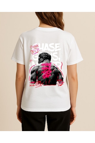 Hugo Boss Saint Baskılı T-shirt Beyaz