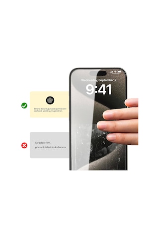Apple Apple iPhone Uyumlu 15 Pro Max Zore Rika Premium Privacy Temperli Cam Ek