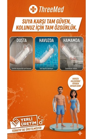 Alçı Ve Bandaj Koruyucu - Yetişkin Kol Kırık Bandaj Gibi Durumlar İçin Banyo Ve Duş Ürünü Alçı Bonesi Her Islak Alanda Kullanım Şeffaf