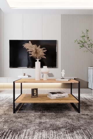 Modern & Şık Orta Sehpa Metal Çerçeve İle Dayanıklı Tasarım, Minimalist Ve Fonksiyonel, Salon ,ofis Atlantikçam