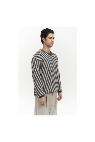 Mai Collection Mai Studios Co. Elijah Şeritli Antrasit Erkek Triko Kazak Antrasit