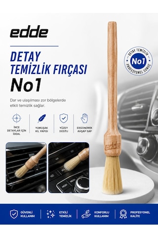 Edde Araba Araç Oto Yıkama Kıl Detay Fırçası Detailing Fırçası Detaylı Temizlik Fırçası No:1