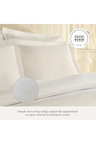 Komfort Home White Collection 120 Tel %100 Pamuk Percale Tek Kişilik Nevresim Takımı Beyaz