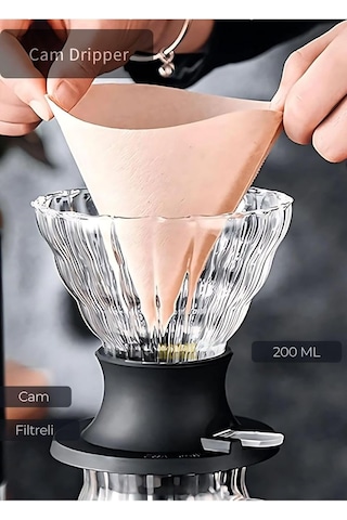 Cam Dripper Ayarlanabilir Filtreli Kahve Çekirdeği Ayrıştırma 200 Ml
