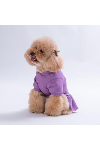 Lila Arosa Nivalis Çiçek Nakışlı Kedi Köpek Elbisesi Köpek Kıyafeti Kedi Kıyafeti