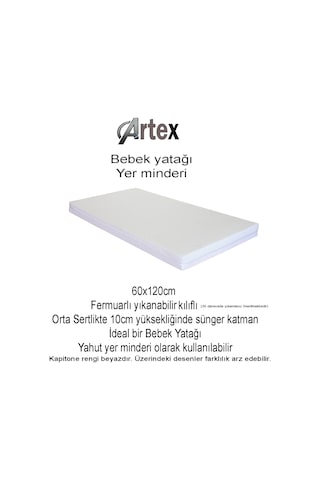 Artex Yer Minderi Süngerli Bebek Yatağı Oyun Parkı 10 x 60 x 120 CM
