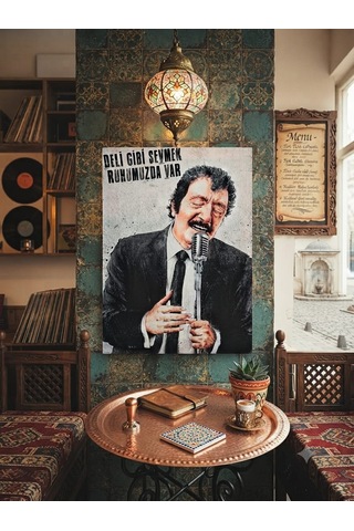 Tablo 40x60cm Orta Boy Kafe Ve Restoran Hediyelik Duvar Aksesuarın Müslüm Siyah