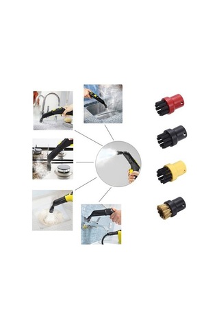 Yuvarlak Fırça Karcher Sc1 Sc2 Sc3 Sc4 Uyumlu Düz Fırça Başlığı Buharlı Temizleyici Süpürge Için Büyük Yuvarlak Fırça Temizleme Fırçası