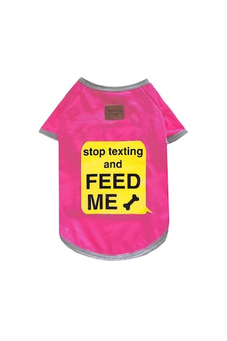 Alphadog Texting Pink Küçük Irk Köpek T-shirtü