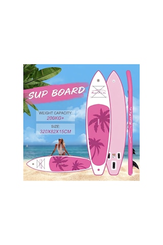 Tıkı Pınk Şişme Sup Board/stand Up Paddle Board 320x83x15 Cm Pembe 1 Yıl Garanti