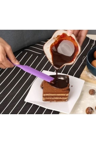 Isıya Dayanıklı Yanmaz Yapışmaz Silikon Spatula Seti 6 Parça Silikon Mor Diğer