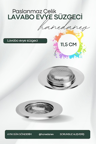 1 Adet Pratik Paslanmaz Çelik Lavabo Süzgeci 11,5 Cm Çelik Mutfak Lavabo Süzgeci Evye Süzgeç