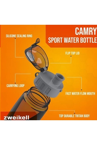 Zweikell Camry Maroon Red 650 Ml Tritan Suluk ( Bpa Içermez )