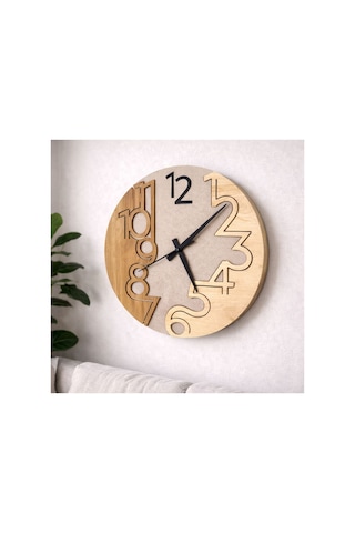 Arliadesign Dekoratif Ahşap 40 Cm Duvar Saati Kahverengi