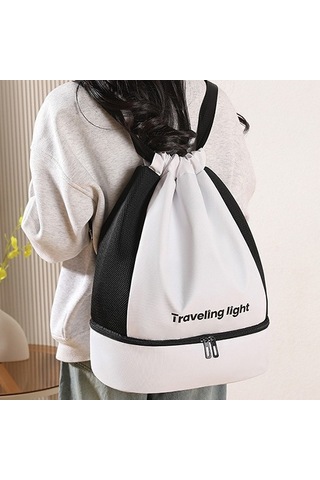 Tuomeng Yeni Islak Ve Kuru Ayırma Seyahat Sırt Çantası Taşınabilir Bölmeli Spor Sırt Çantası Beyaz